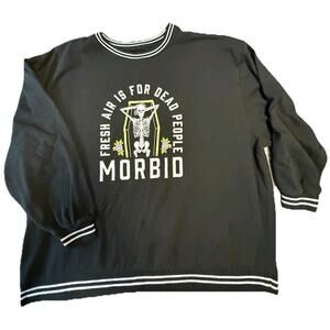 Morbid "Fresh Air Is For Dead People" Crewneck Skeleton Sweatshirt Size 4xl